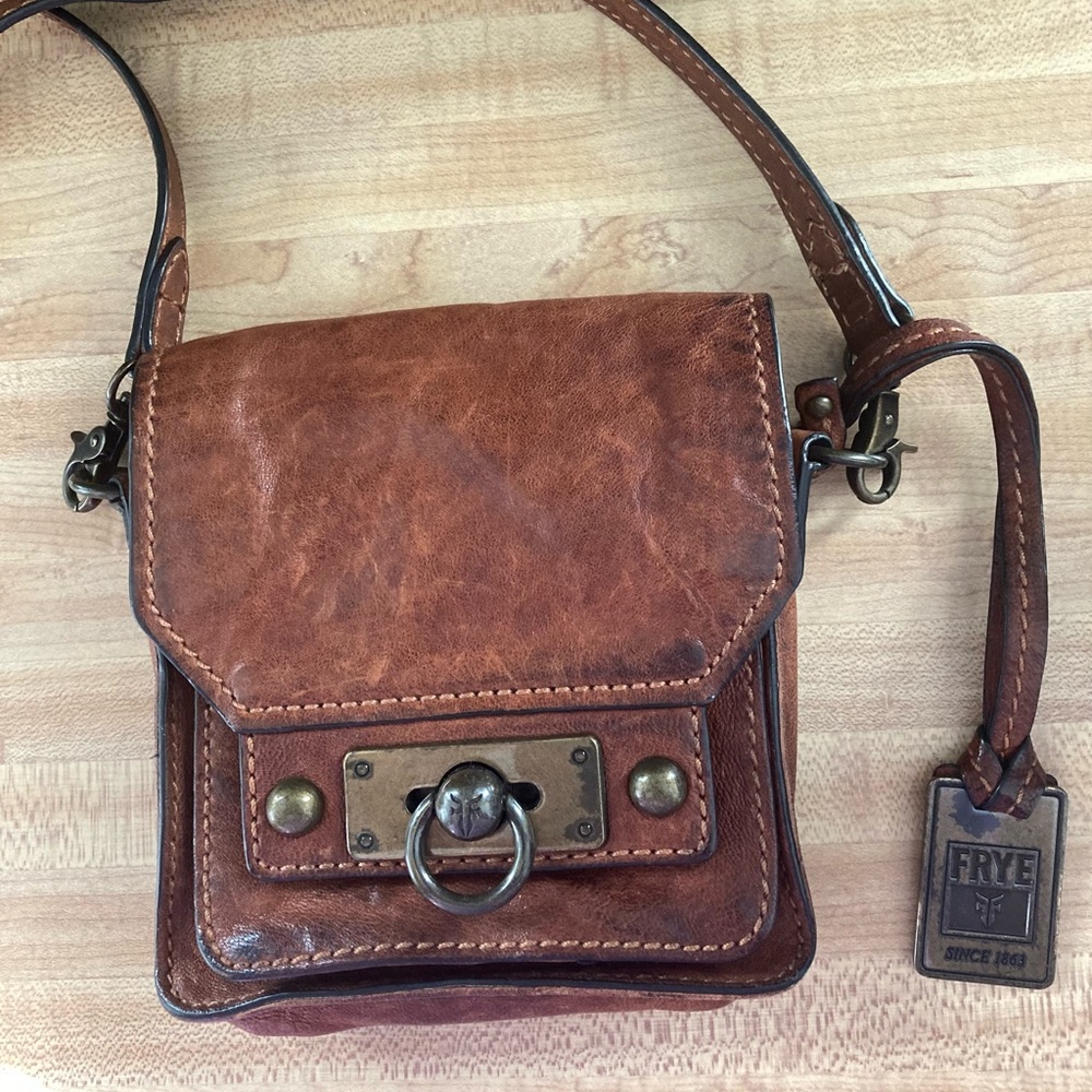 Frye Mini Cameron Cognac Crossbody Bag